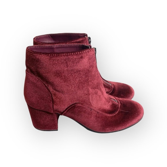 new Circus Sam Edelman ❁ Vanessa Zipper Velvet Ankle Boots Booties ❁ Burgundy - Picture 3 of 16